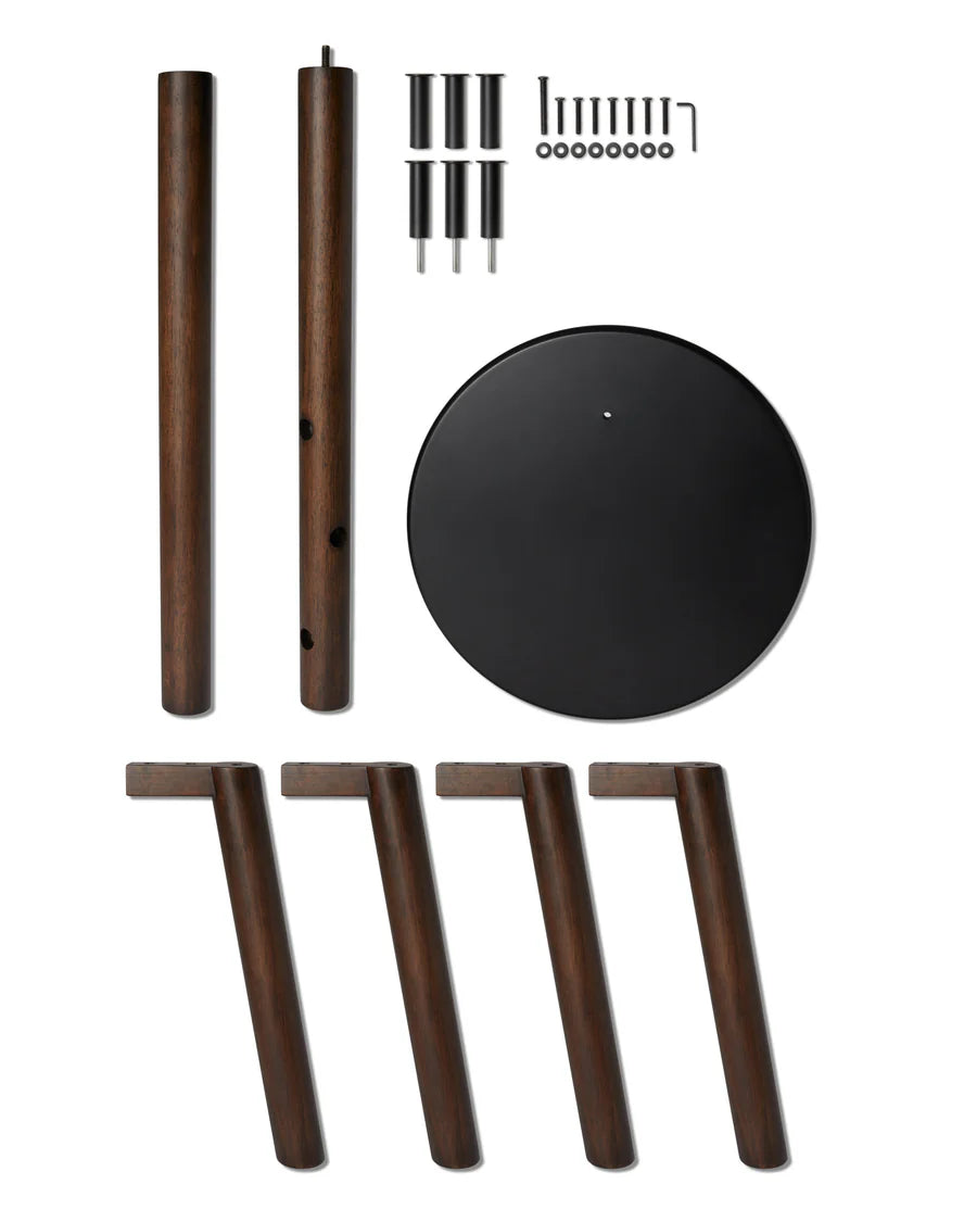 Pillar Stool/Coat Rack - Black/Walnut