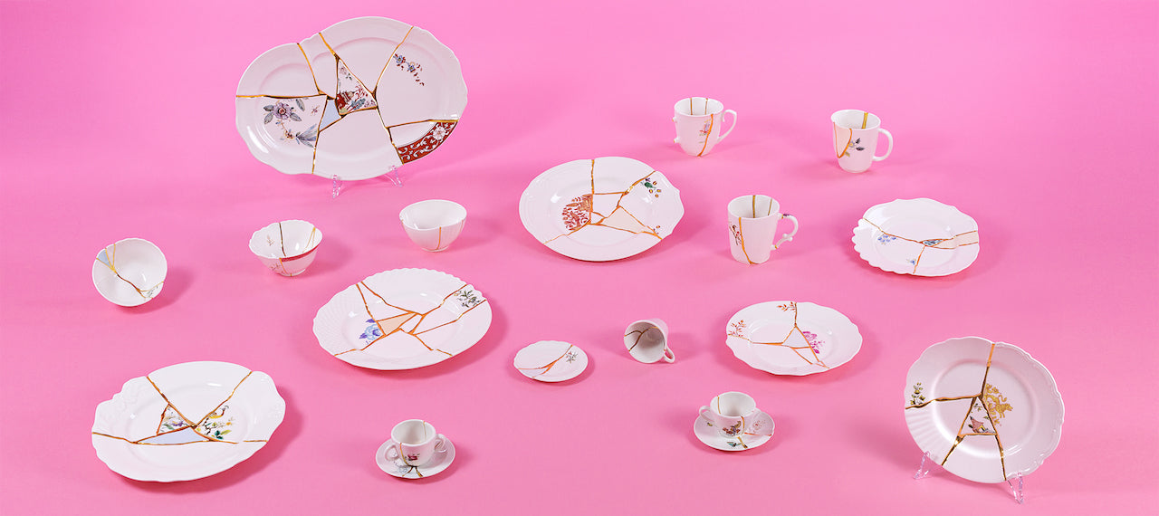 Kintsugi Dessert Plate in Porcelain - N°1