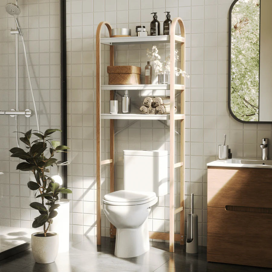 Bellwood Over The Toilet Shelf - White/Natural