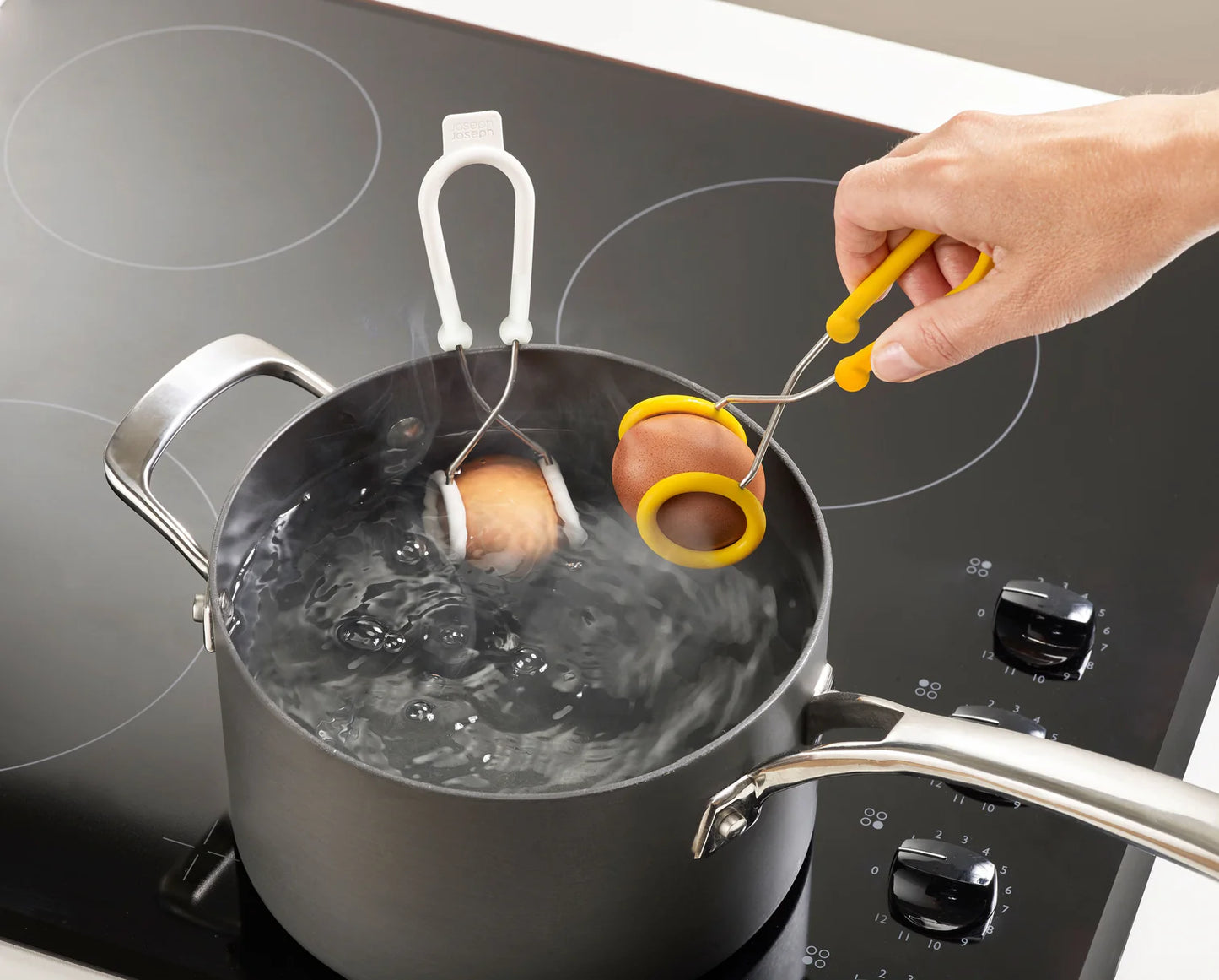 O-Tongs Set of 2 Egg Boiling Tongs - White/Yellow