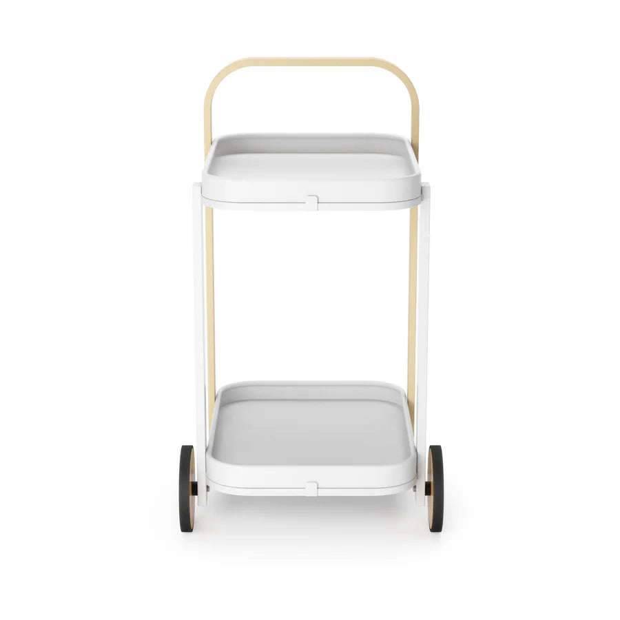 Bellwood Bar/Serving Cart - White/Natural