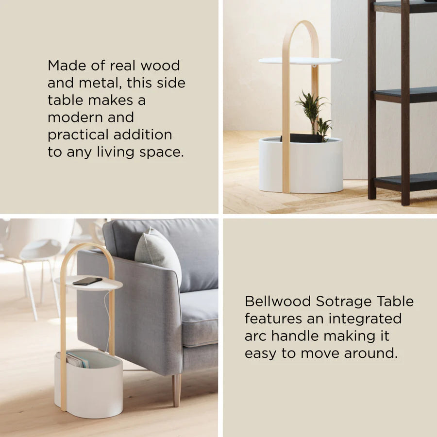 Bellwood Storage Table - White/Natural