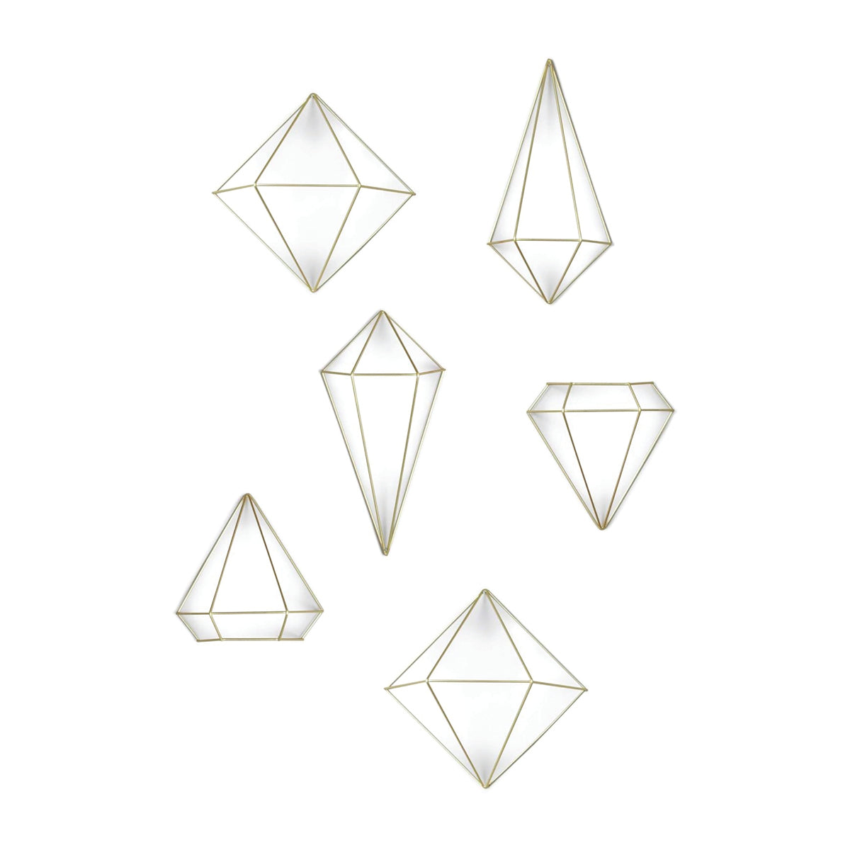 Prisma Wall Decor (Set of 6) - Matte Brass