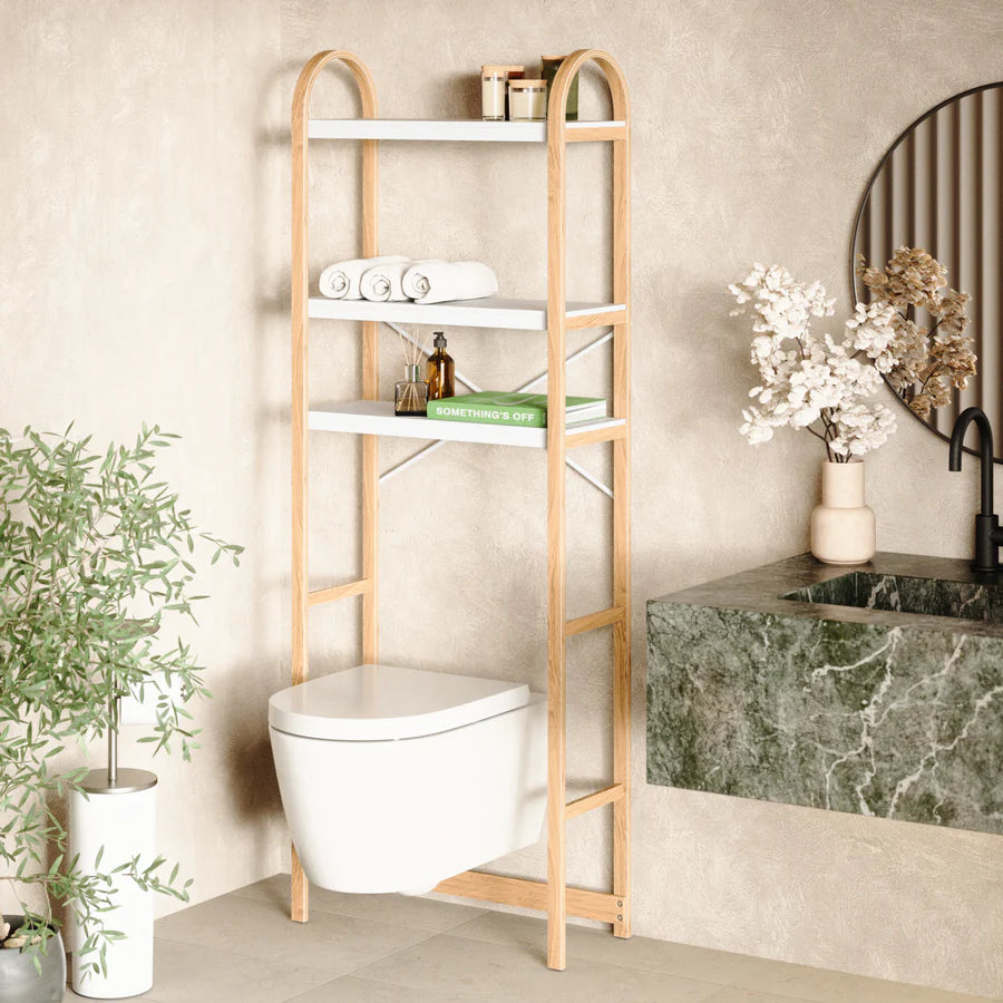 Bellwood Over The Toilet Shelf - White/Natural