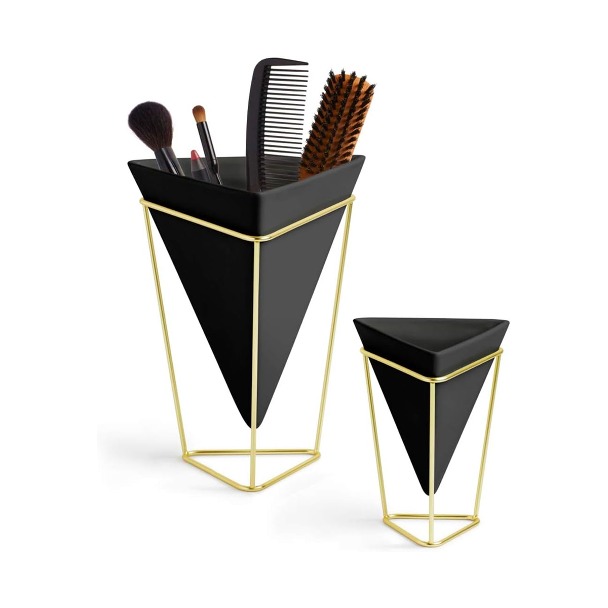Trigg Tabletop Vessels (Set of 2) - Black/Brass
