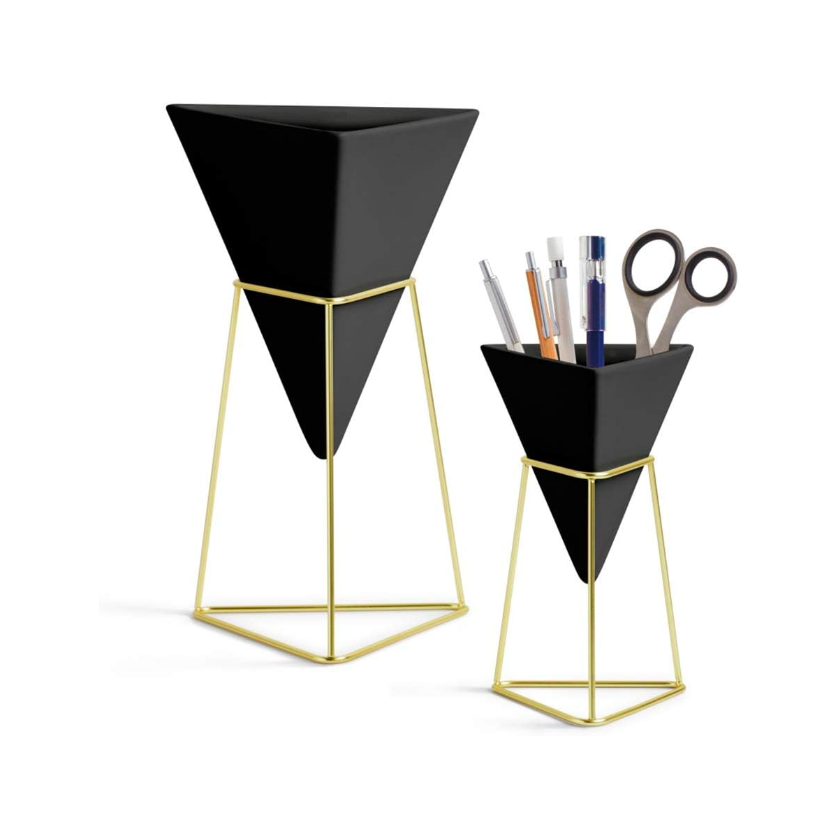 Trigg Tabletop Vessels (Set of 2) - Black/Brass