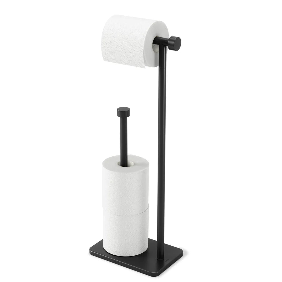 Cappa Toilet Paper Holder & Resserve - Black