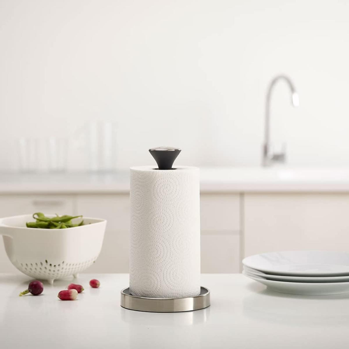 Push & Tear Kitchen Roll Holder - Grey