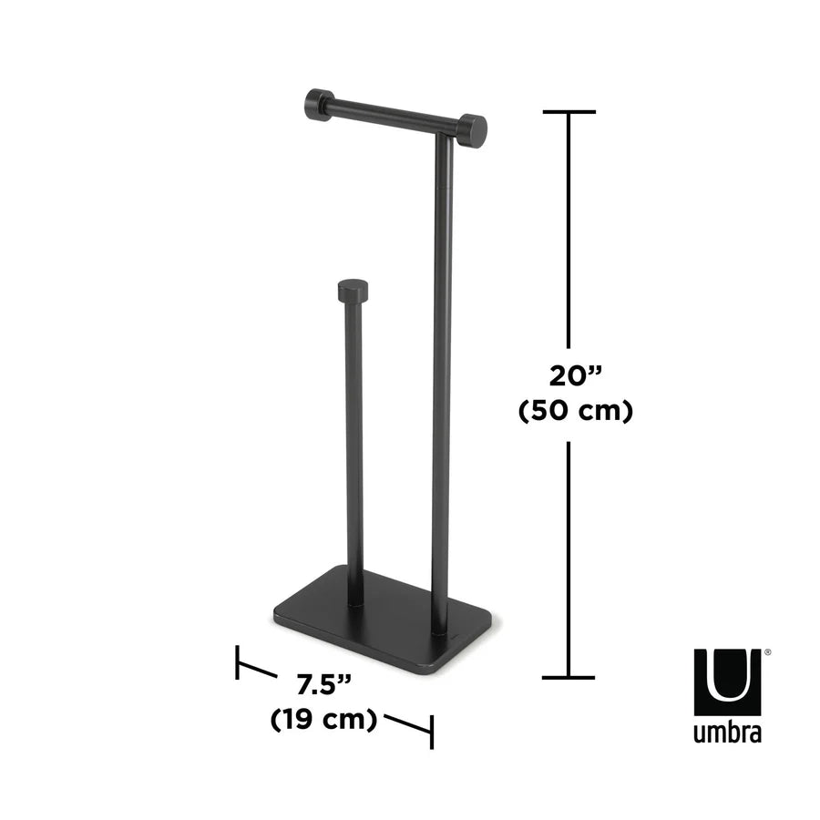 Cappa Toilet Paper Holder & Resserve - Black