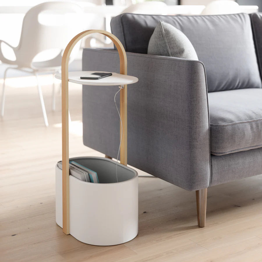 Bellwood Storage Table - White/Natural