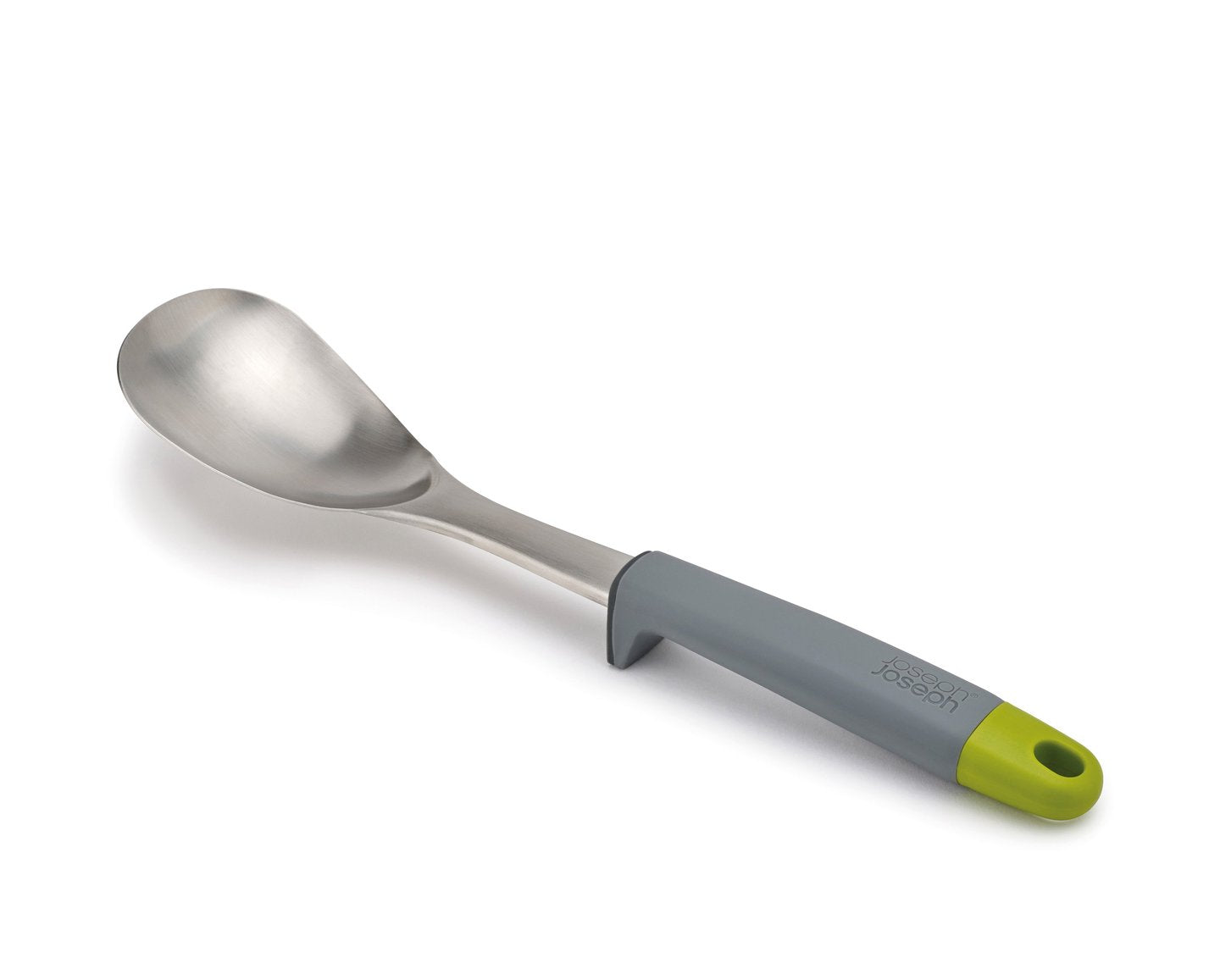 Elevate Stainless-Steel Solid Spoon - Grey/Green