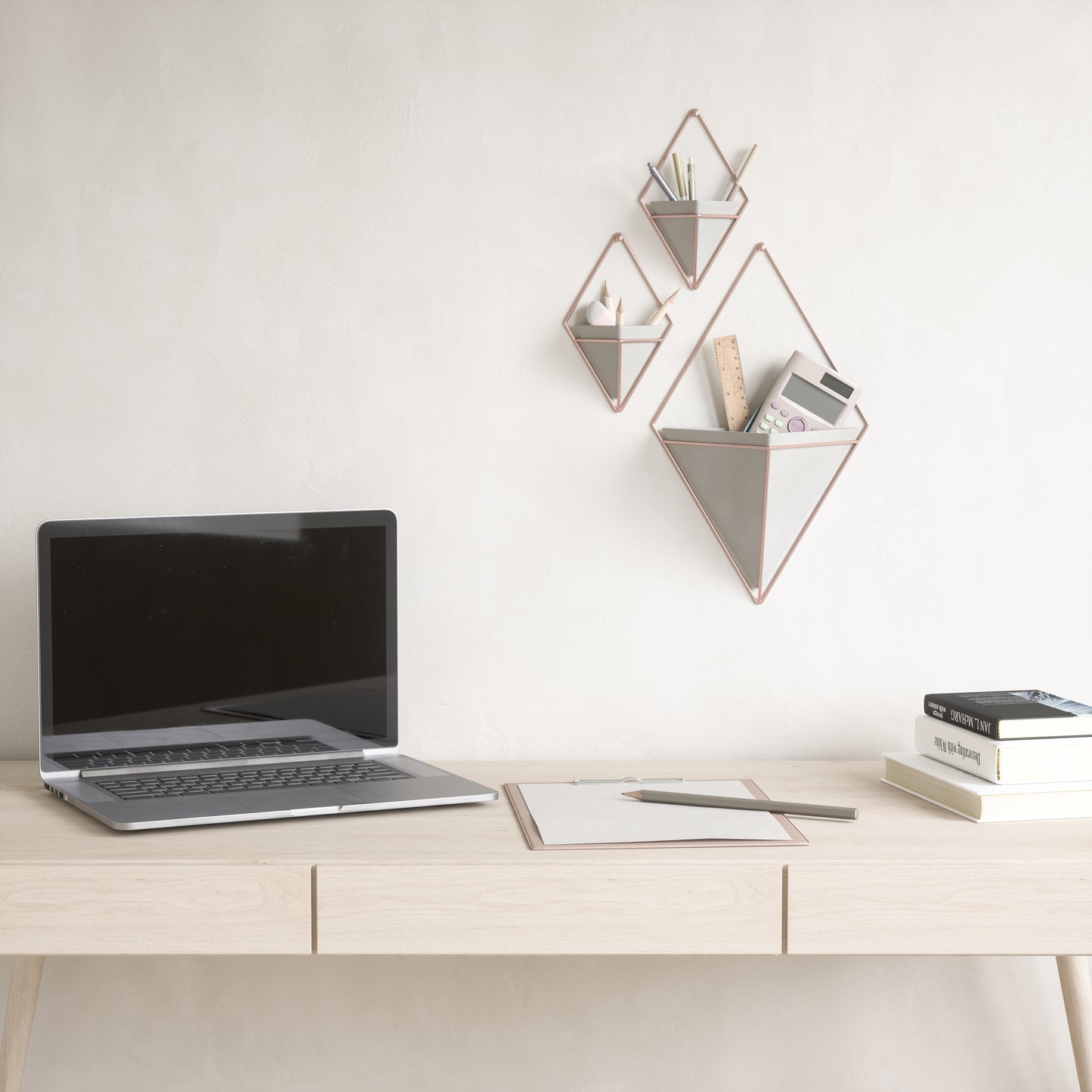 Trigg Wall Display (Large) - Concrete/Copper