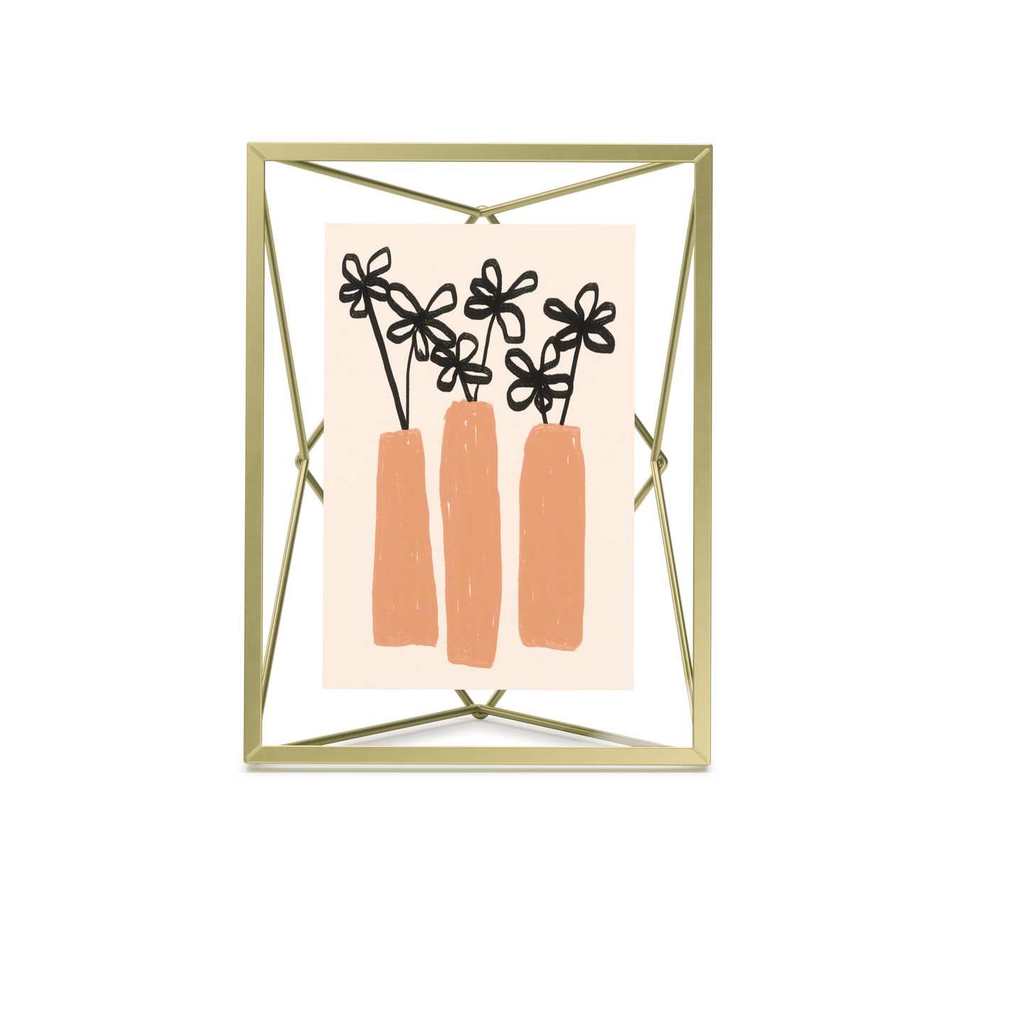Prisma Picture Frame 4" x 6" - Matte Brass