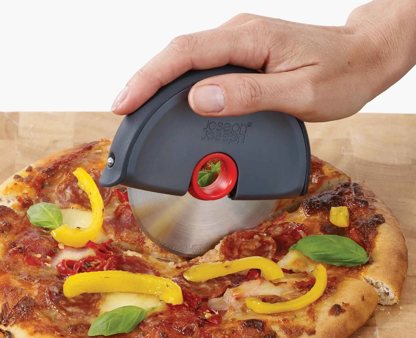 Disc Easy-Clean Pizza Wheel - Grey/Red