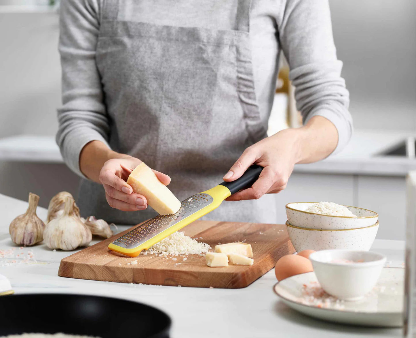 GripGrater Paddle Grater with Bowl Grip (Coarse) - Yellow