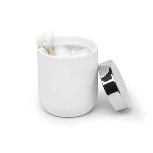 Junip Canister (with Lid) - Chrome/White