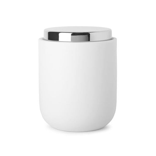 Junip Canister (with Lid) - Chrome/White