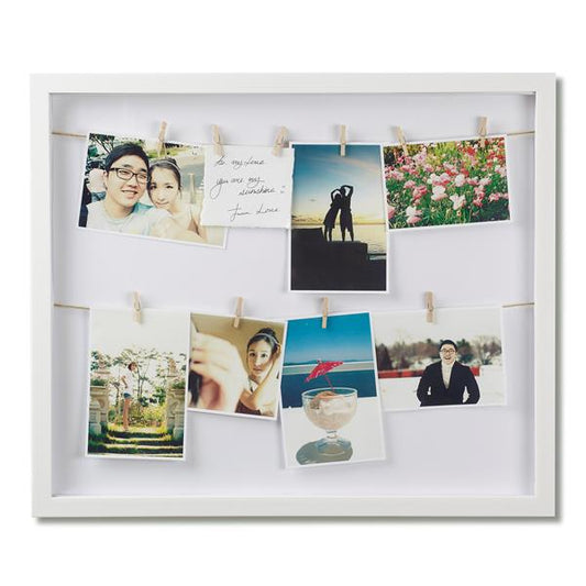 Clothesline Photo Display - White