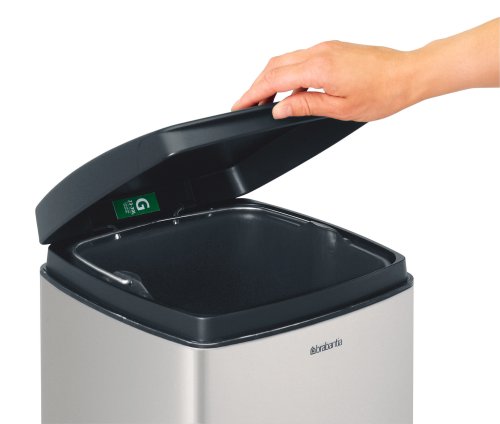 Pedal Bin Silent Rectangular 25 Litre - Matt Steel (Fingerprint Proof)