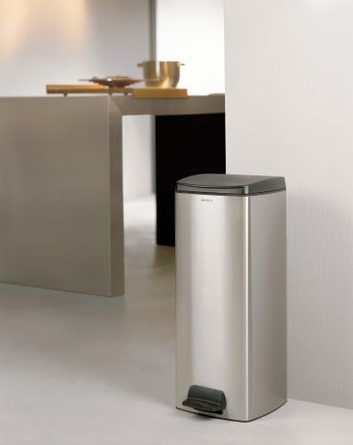 Pedal Bin Silent Rectangular 25 Litre - Brilliant Steel