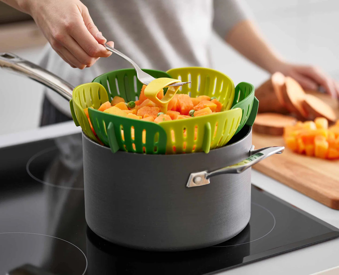 DUO Folding Steamer Basket - Green