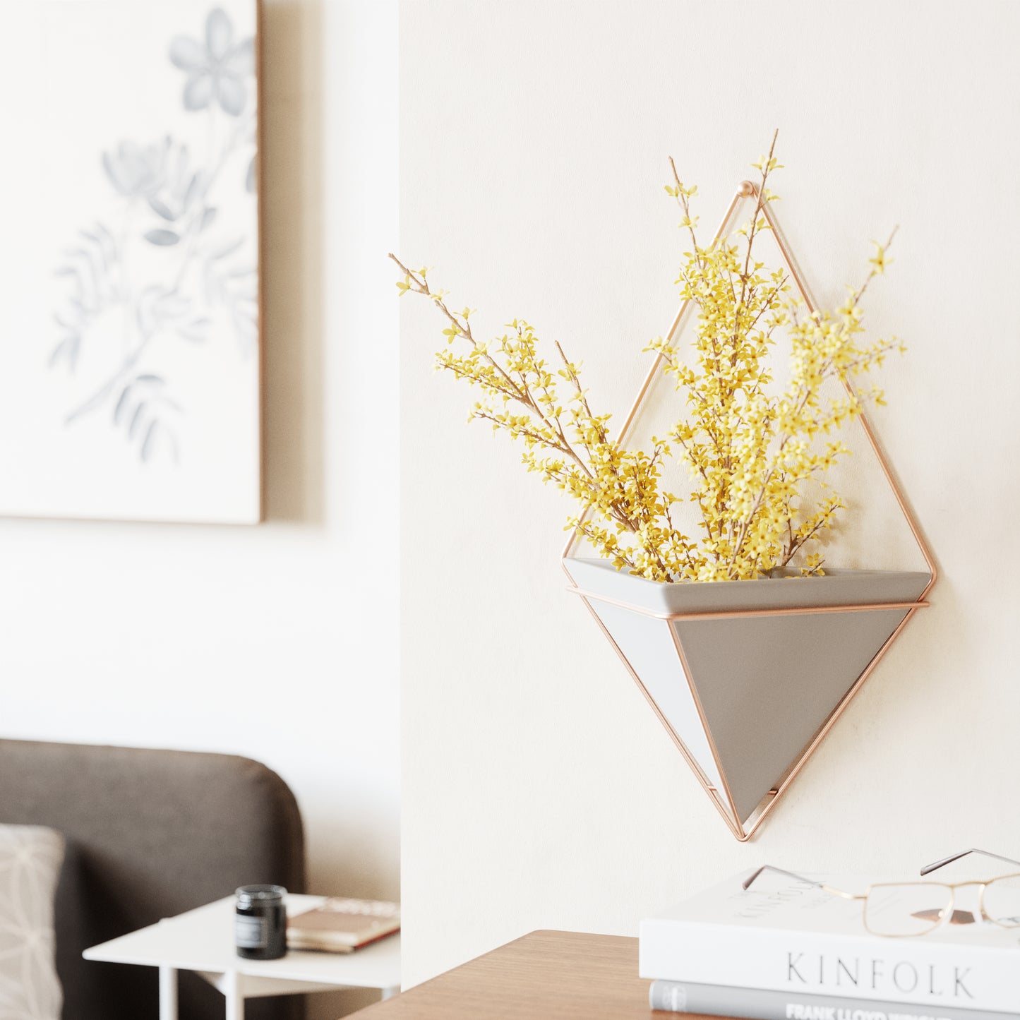 Trigg Wall Display (Large) - Concrete/Copper