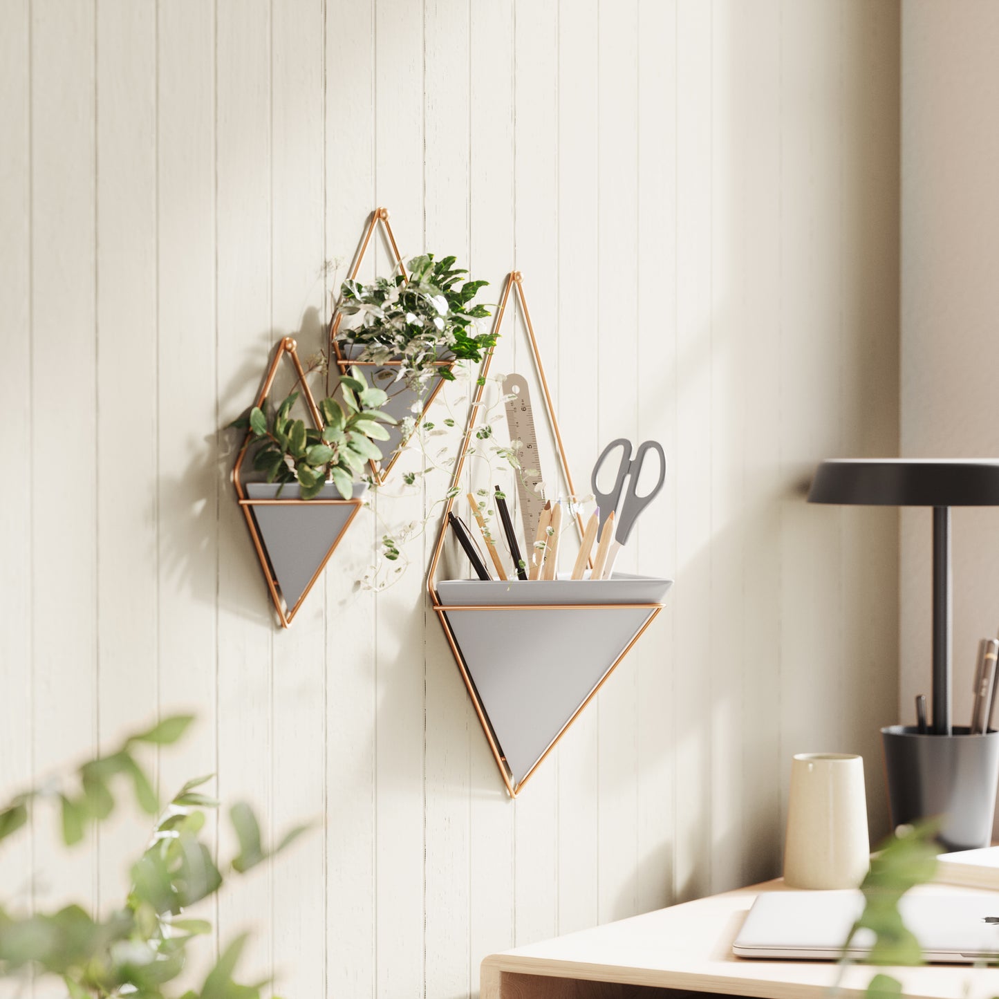 Trigg Wall Display (Large) - Concrete/Copper