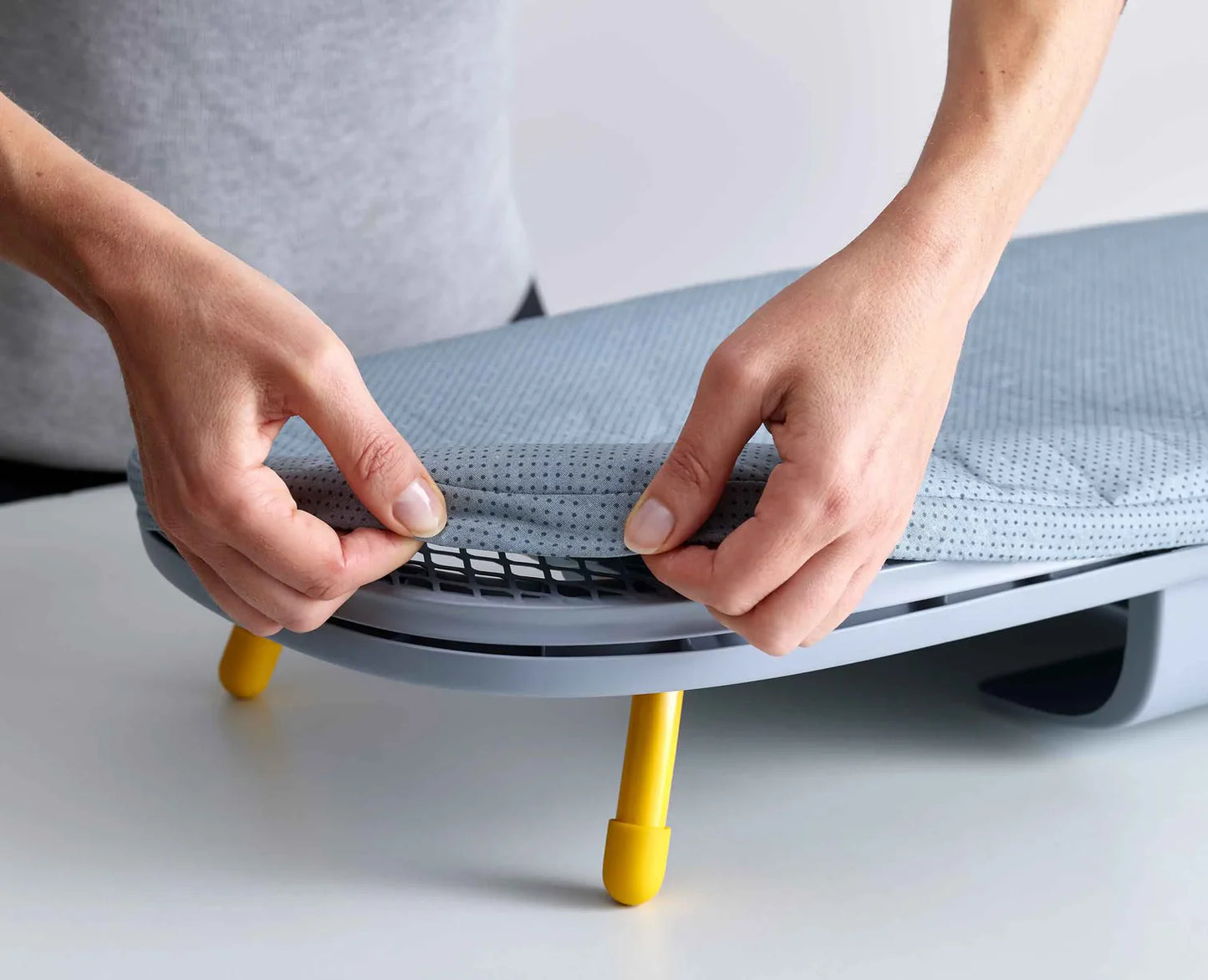 Pocket Folding Table-Top Ironing Board - Grey/Yellow
