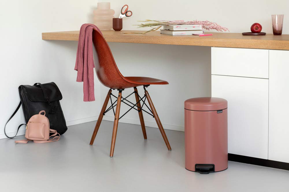 NewIcon Pedal Bin Silent 12 Litre - Terracotta Pink