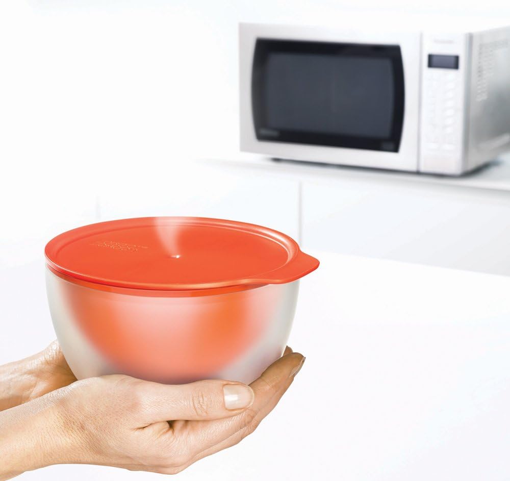 M-Cuisine-Cool Touch Microwave Bowl - Stone/Orange