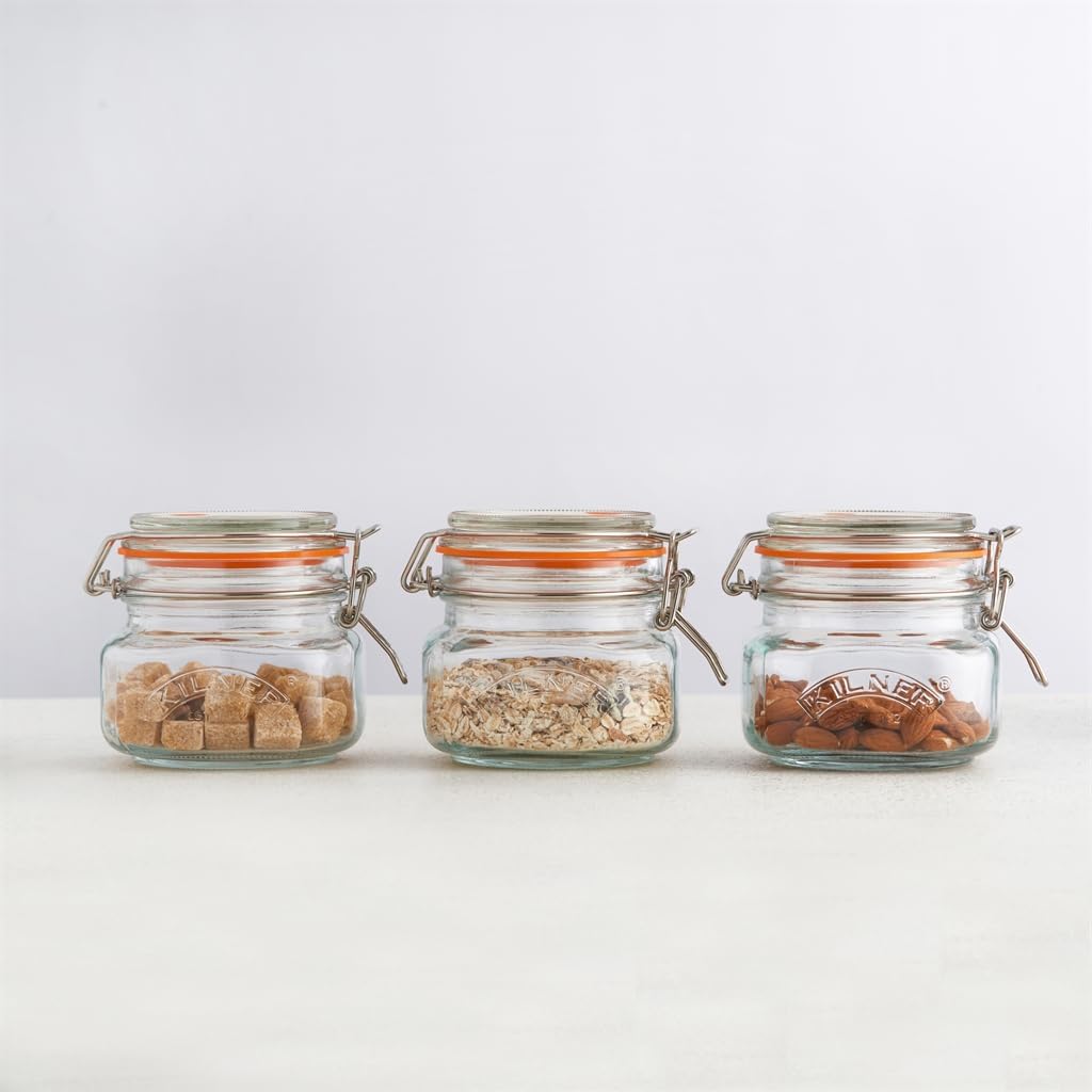 Clip Top Square Jar, 0.25L