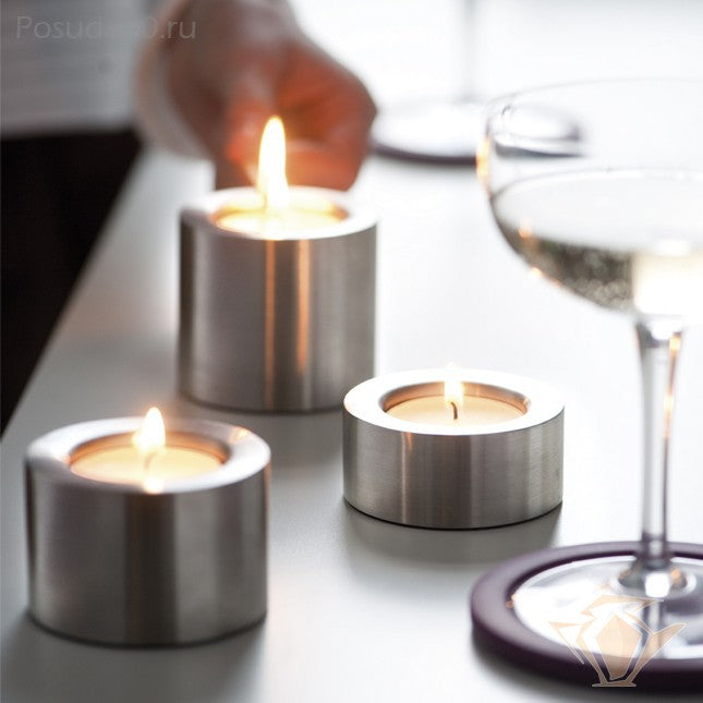 Candle Holder (Large) - Matt Steel