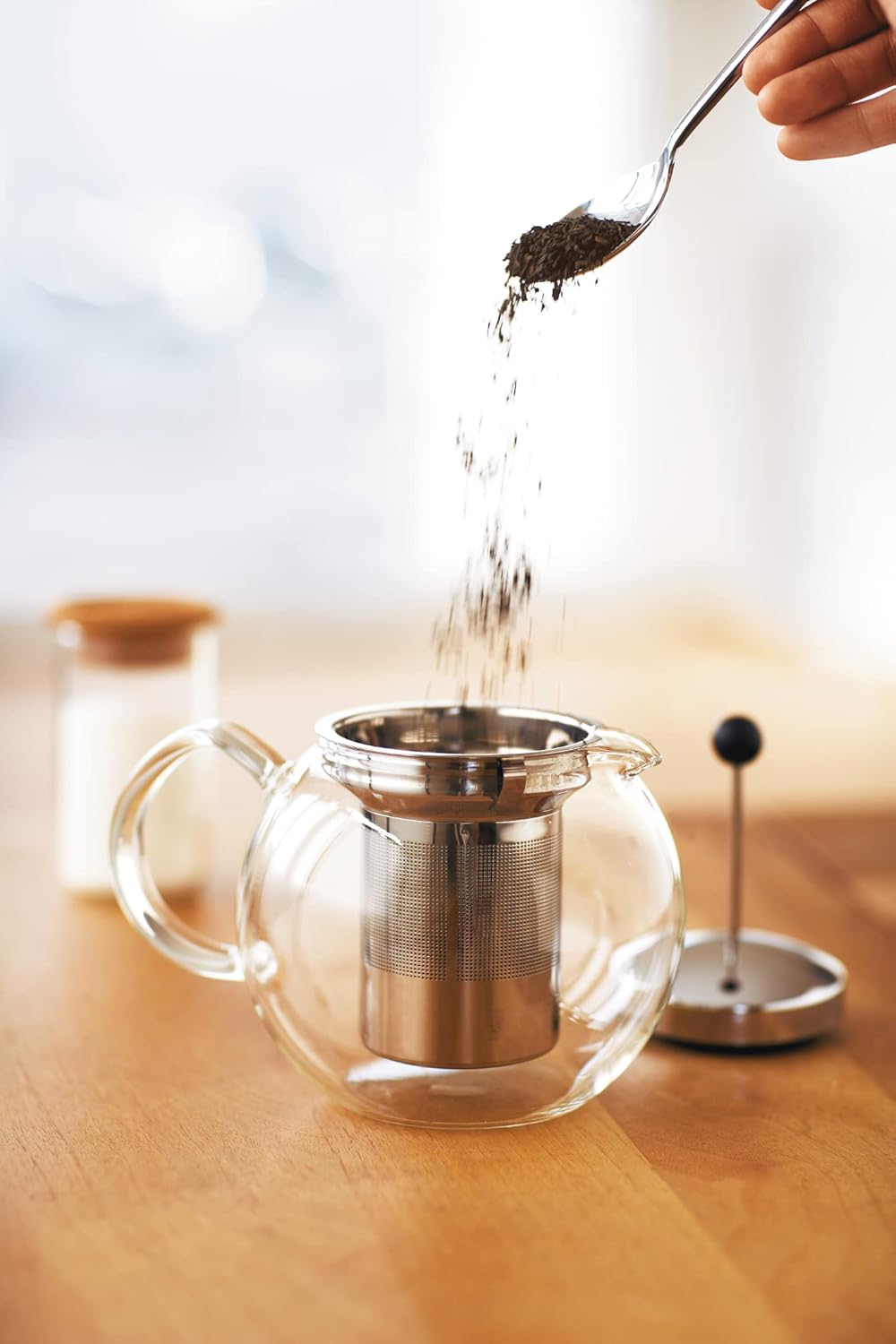 Assam Tea Press with Stainless Steel Filter, 500mL/17oz - Chrome Shiny