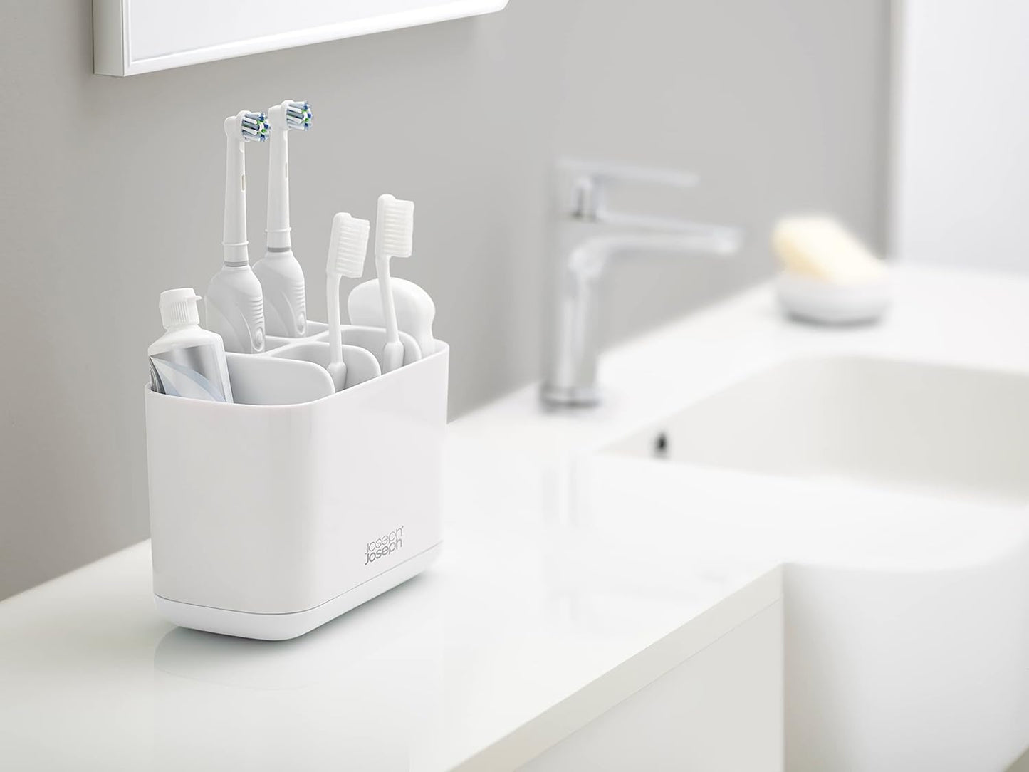 Easystore Large Toothbrush Caddy - White