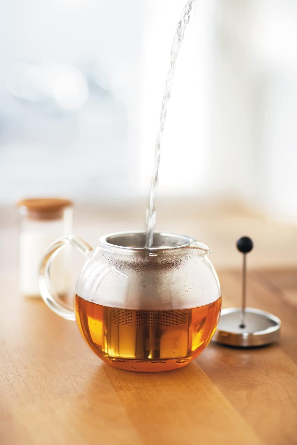 Assam Tea Press with Stainless Steel Filter, 500mL/17oz - Chrome Shiny