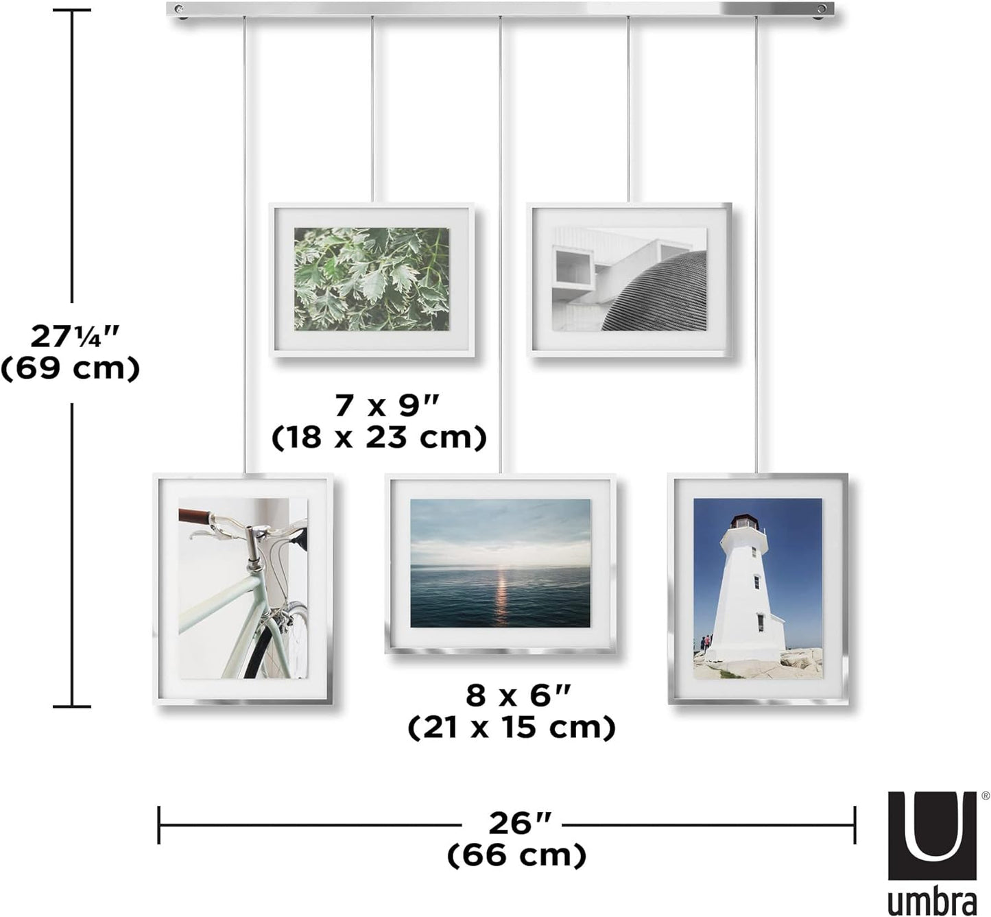 Exhibit Photo Display (5 Photos) - Chrome