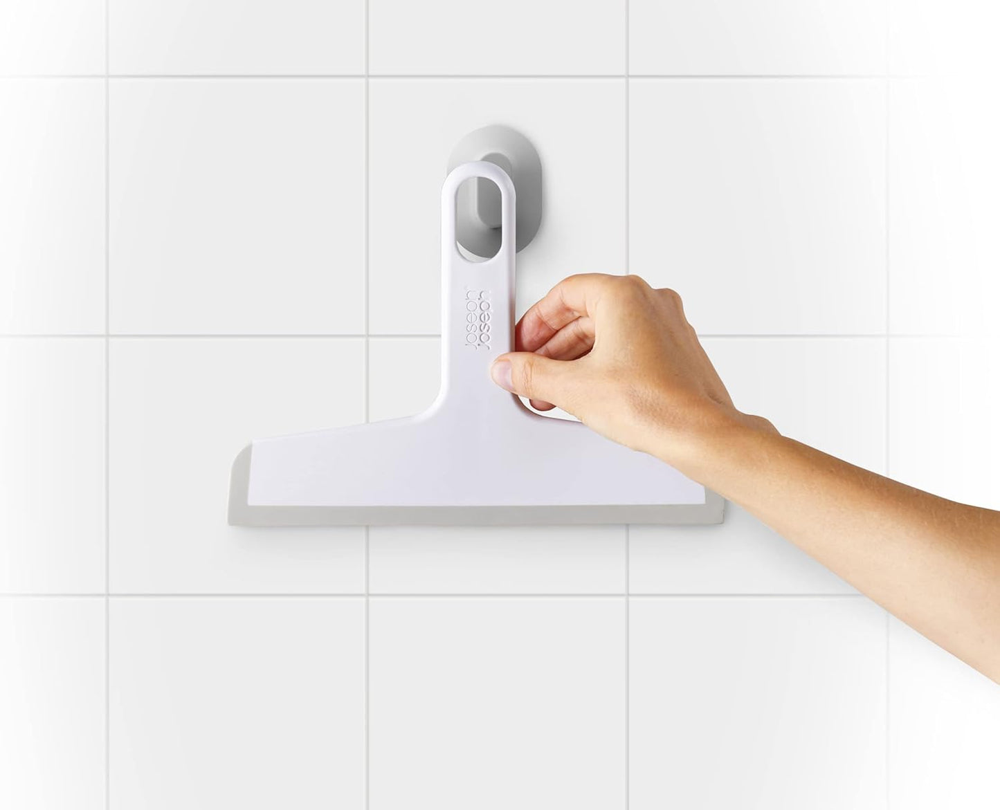 DUO Squeegee with Suction Holder - White