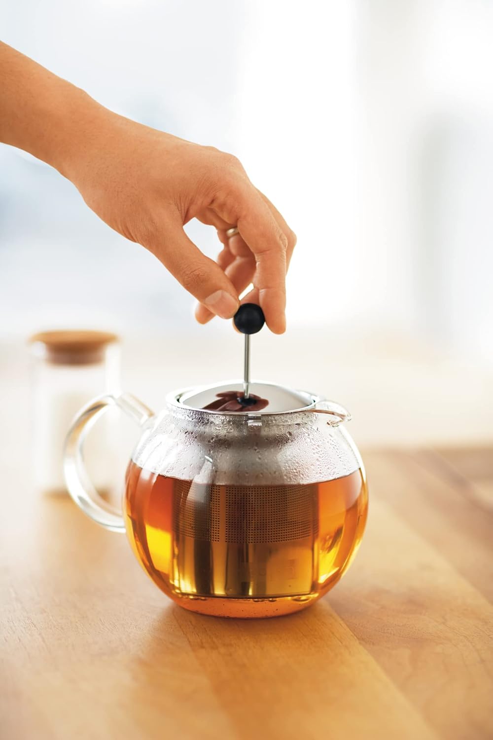 Assam Tea Press with Stainless Steel Filter, 500mL/17oz - Chrome Shiny