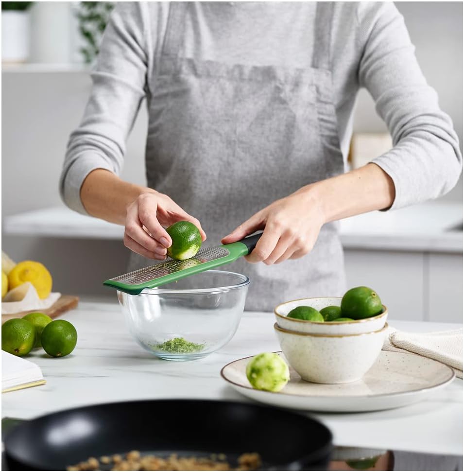 GripGrater Paddle Grater with Bowl Grip (Fine) - Green