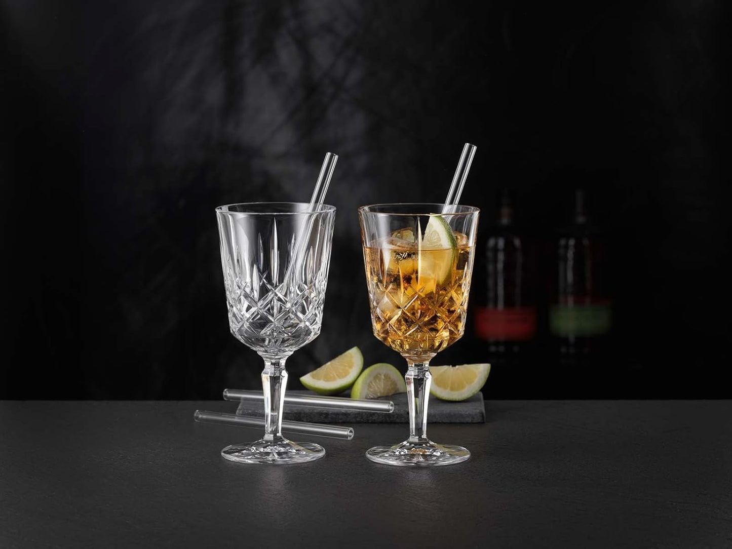Noblesse Cocktail Wine Glass + 4 Straw 7605/6 (Set of 2)