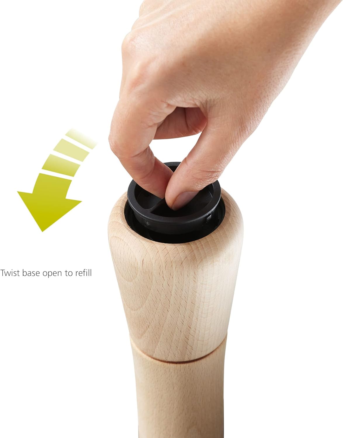 Milltop Wood No-Spill Pepper Mill