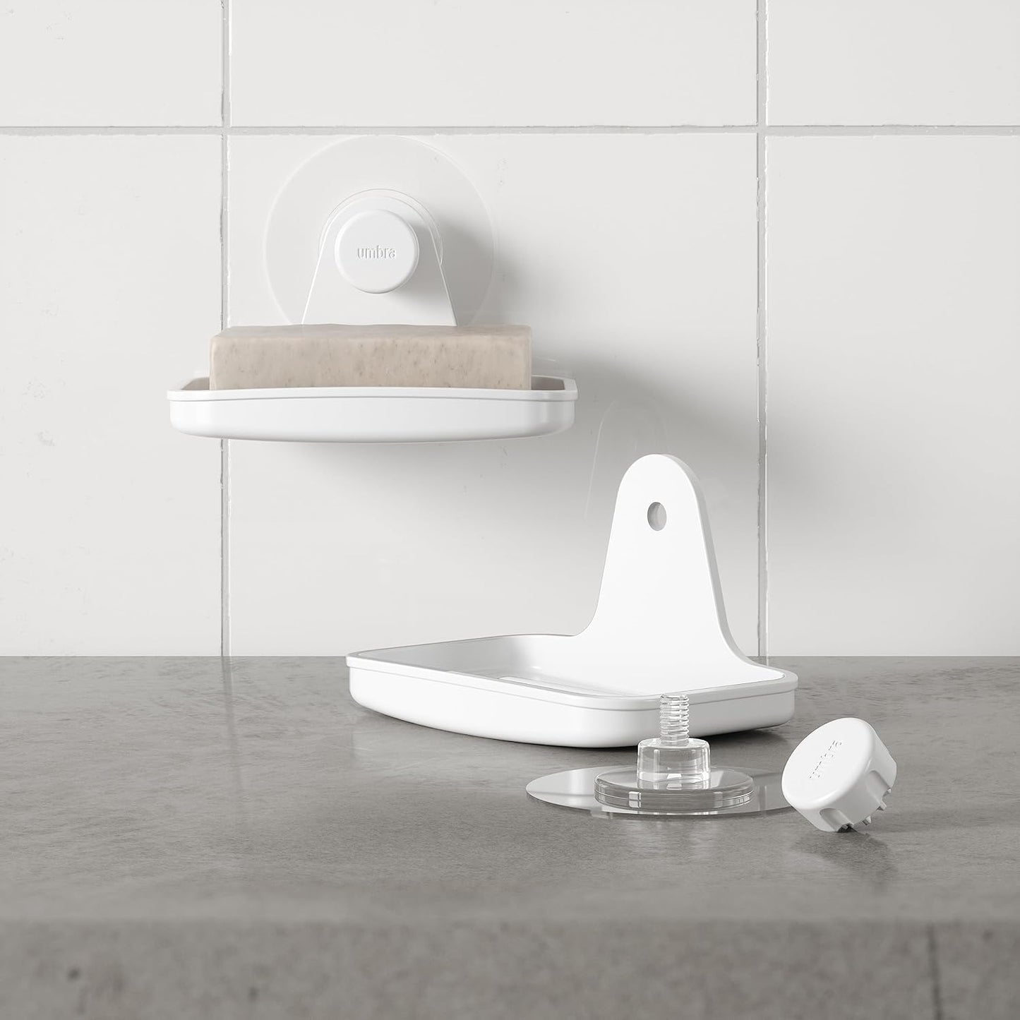 Flex Adhesive Soap Dish - White