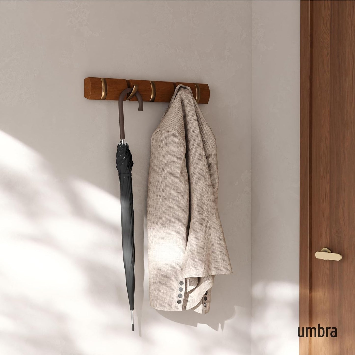 Flip 5 Hook - Light Walnut/Warm Gold