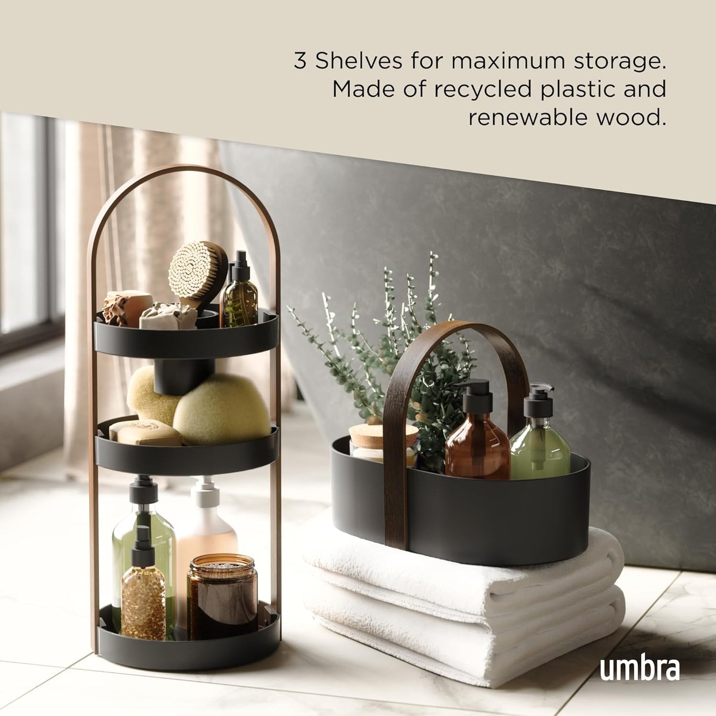 Bellwood Cosmetic Organizer - Black/Walnut