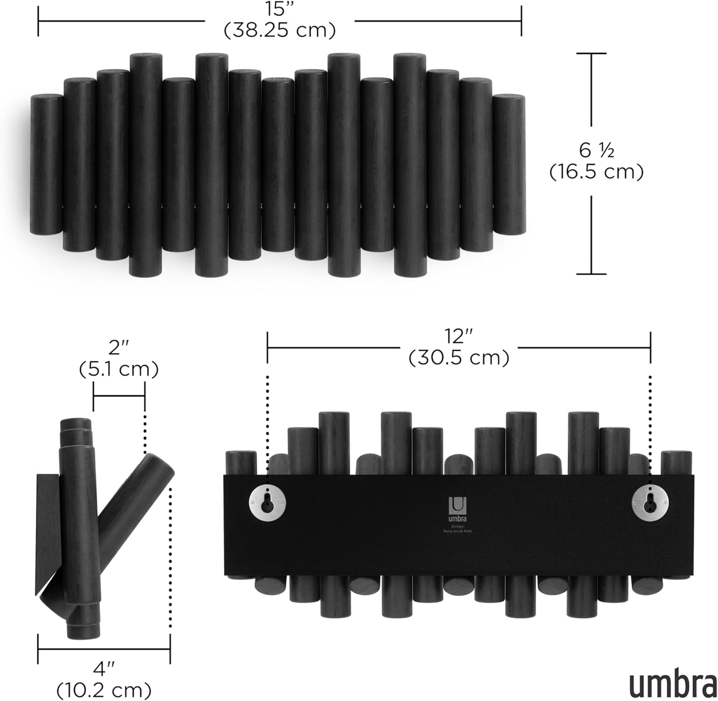 Picket Rail Hook - Black