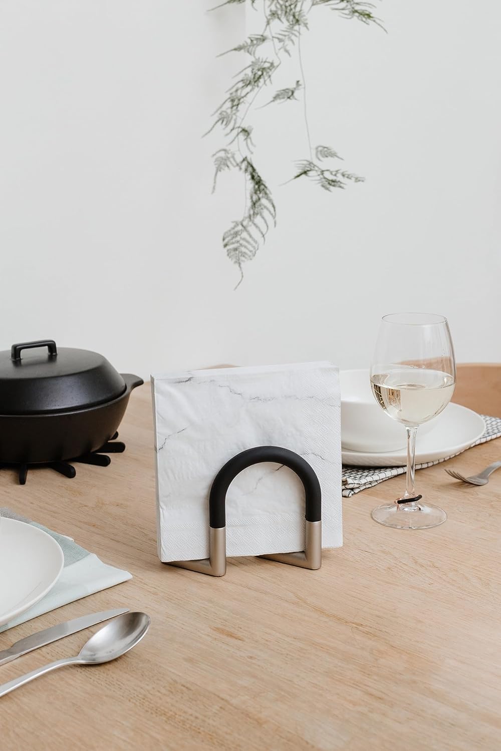 Swivel Napkin Holder - Black/Chrome