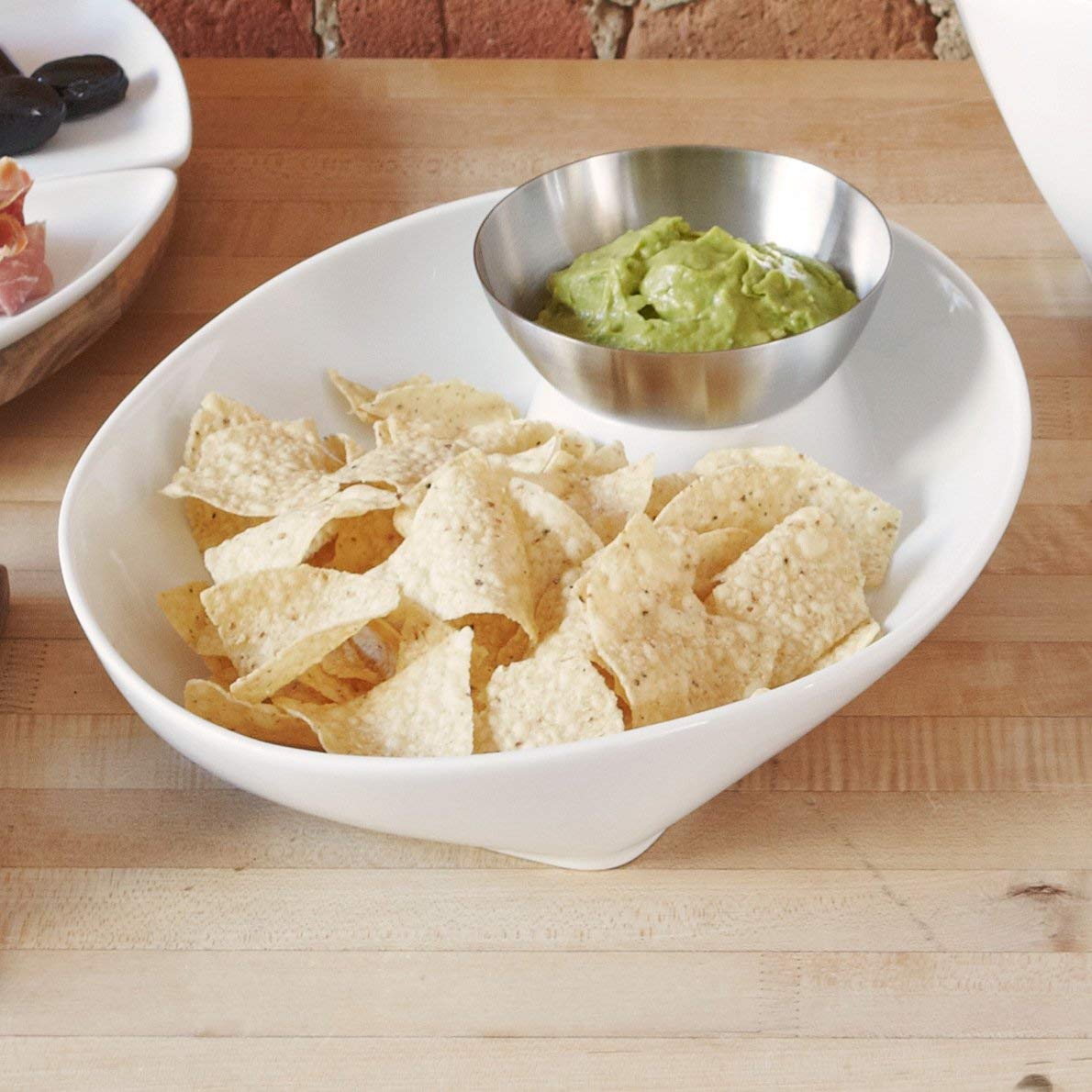 Chipster Chip&Dip Set - White/Nickel