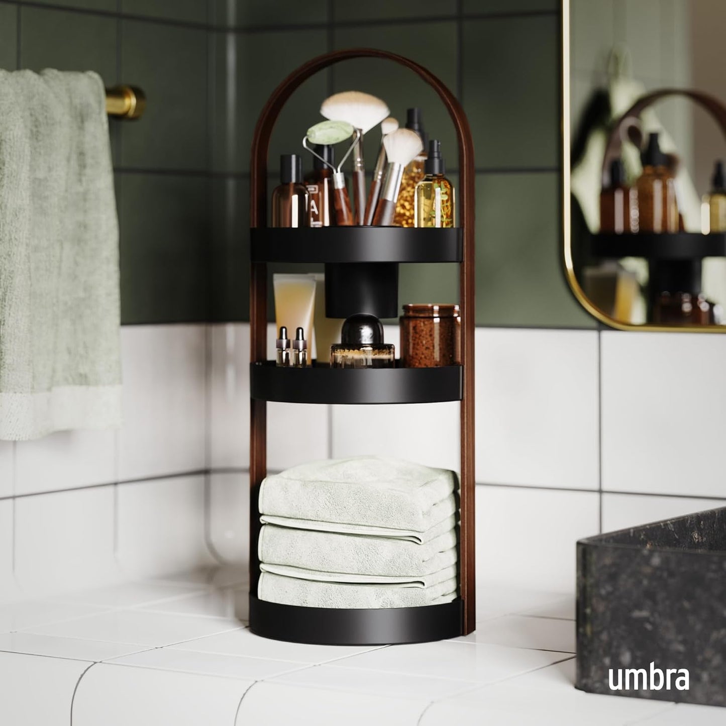 Bellwood Cosmetic Organizer - Black/Walnut