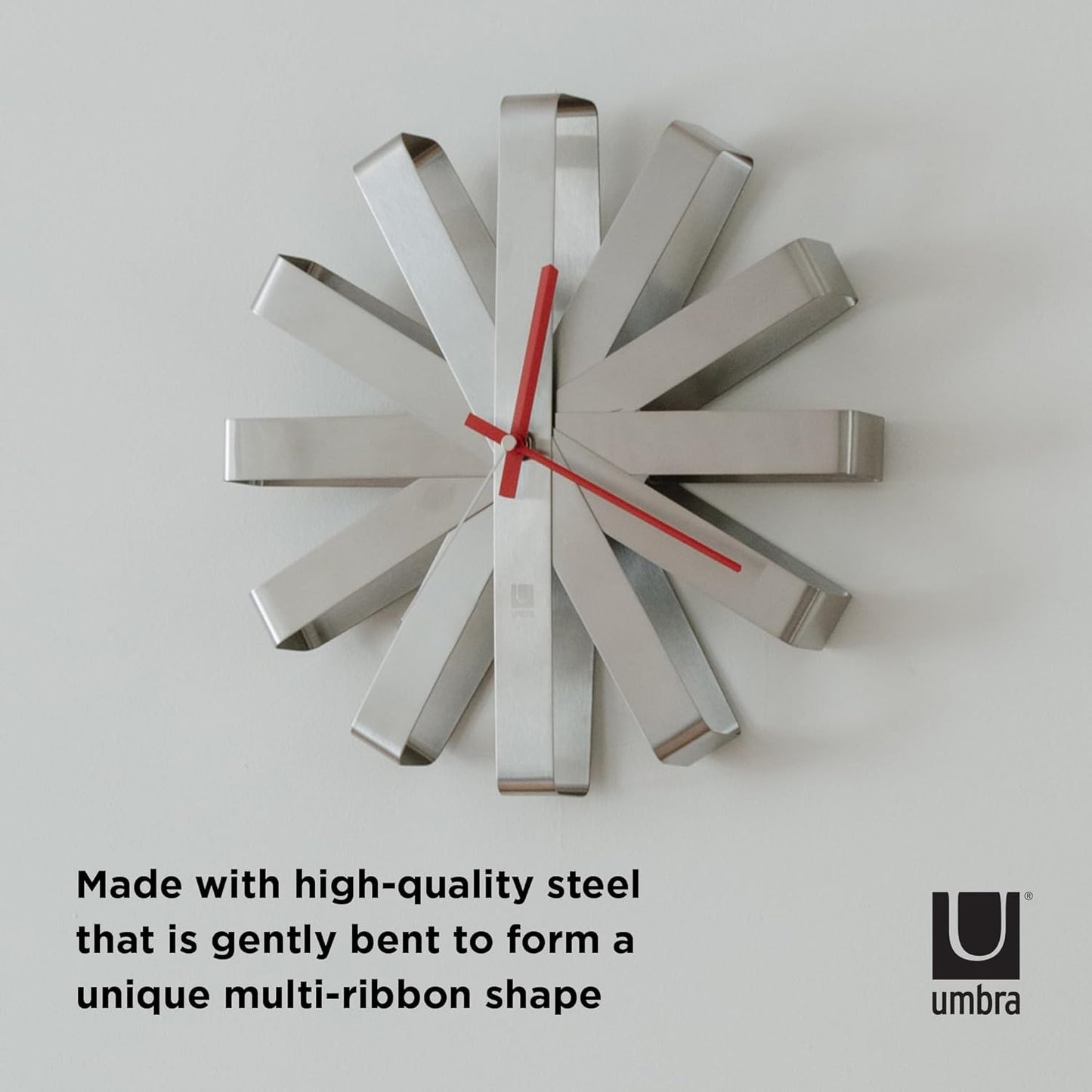 Ribbon Wall Clock 30cm - Steel