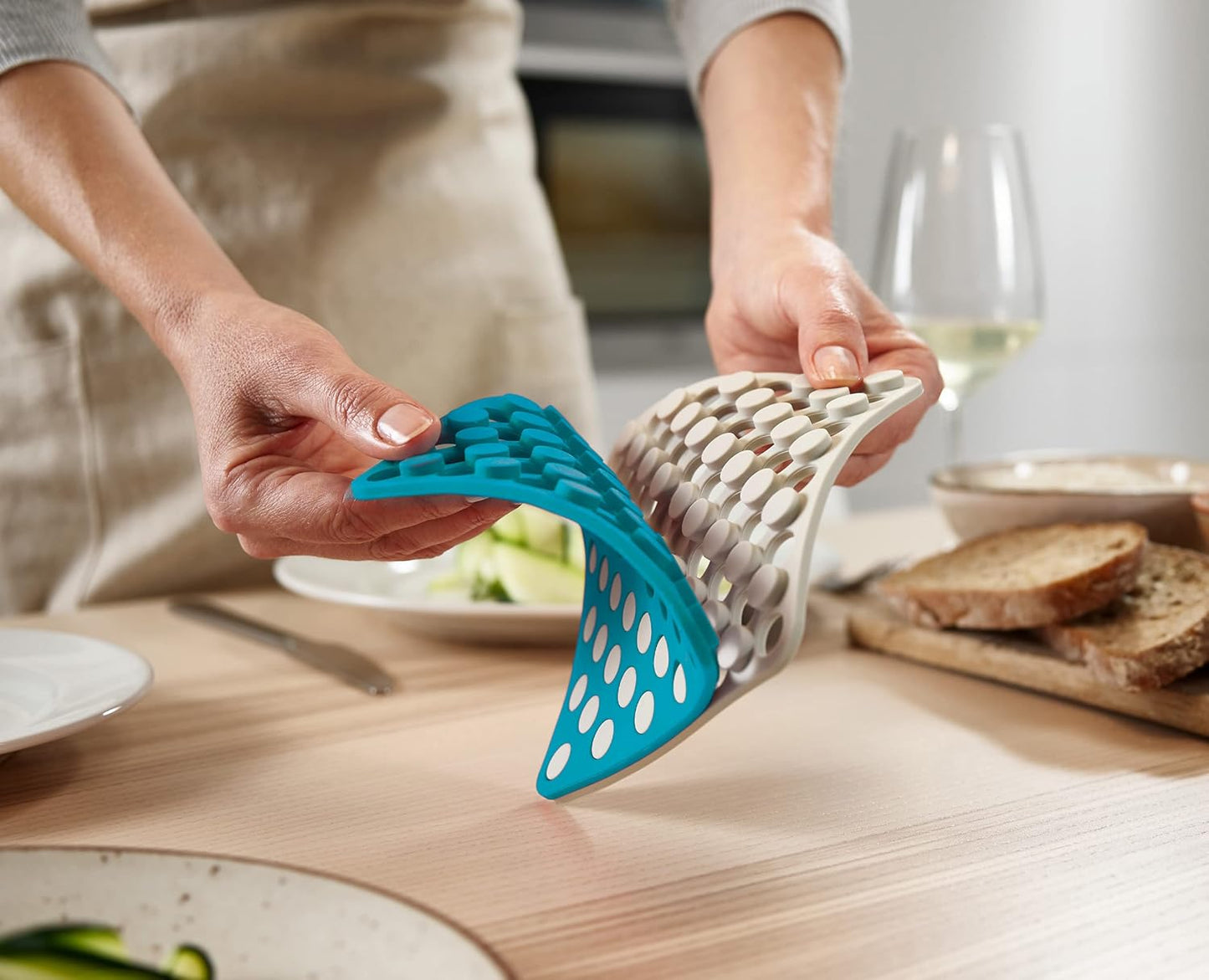 DUO Spot-On Silicone Trivets (Set of 2) - Dopal/Stone